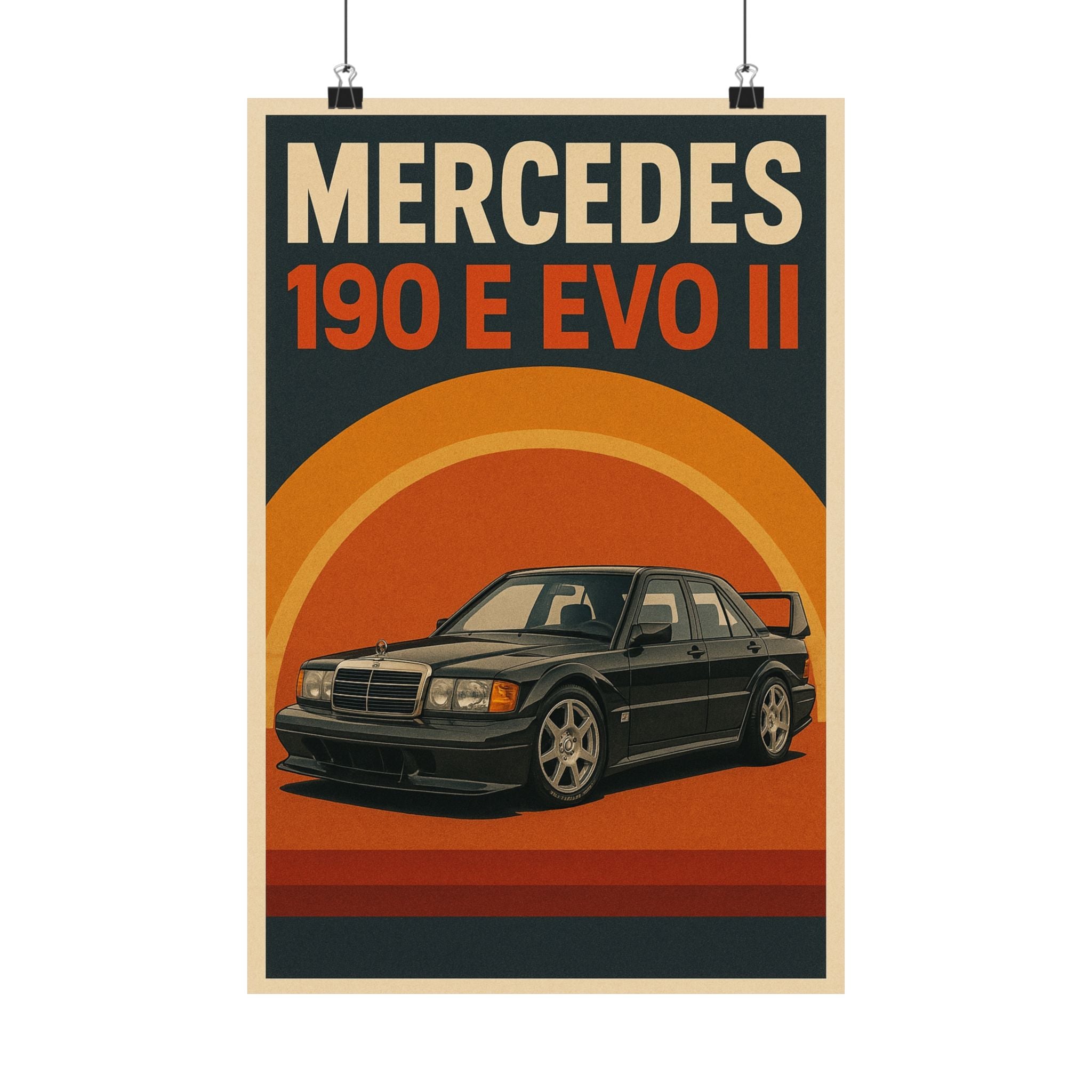 Mercedes 190E Evo II Matte Poster — Vintage Racing Car Wall Art