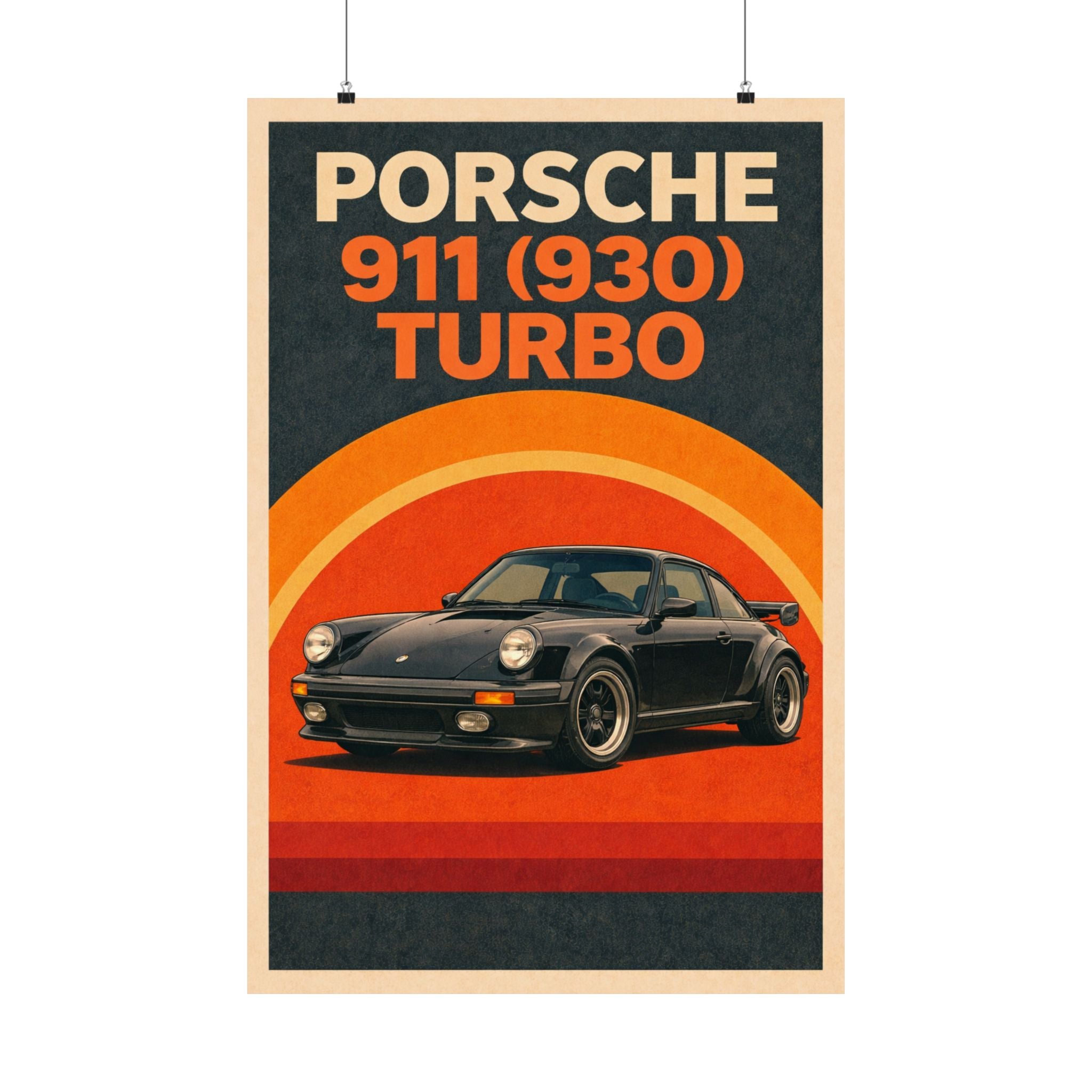 Porsche 930 Turbo Vintage Style Poster — Matte Vertical Car Print