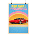 Ferrari Testarossa Vintage Style Poster — Matte Vertical Car Print