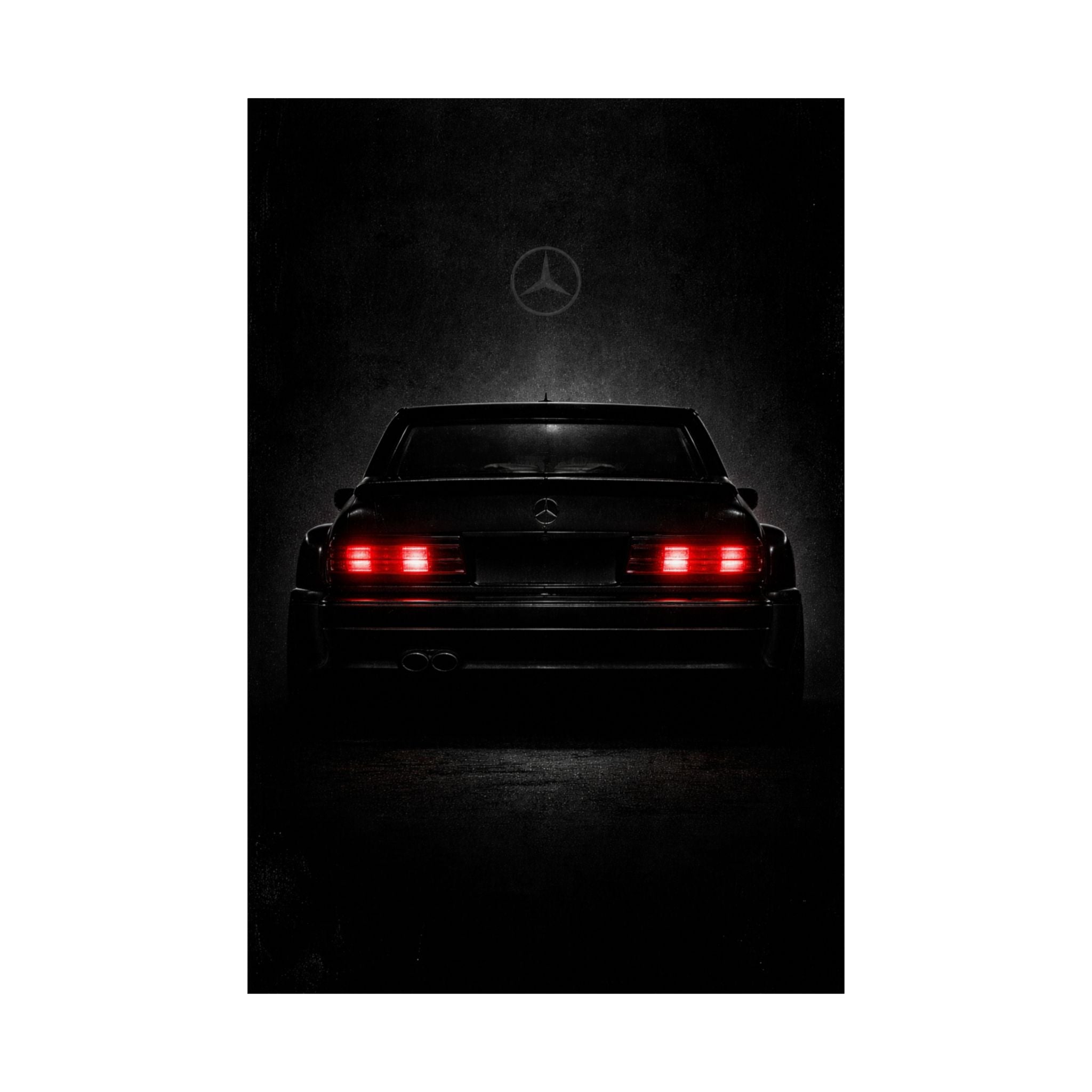 Brutalist Mercedes 190E Evo II Matte Vertical Poster — Retro Car Art Print