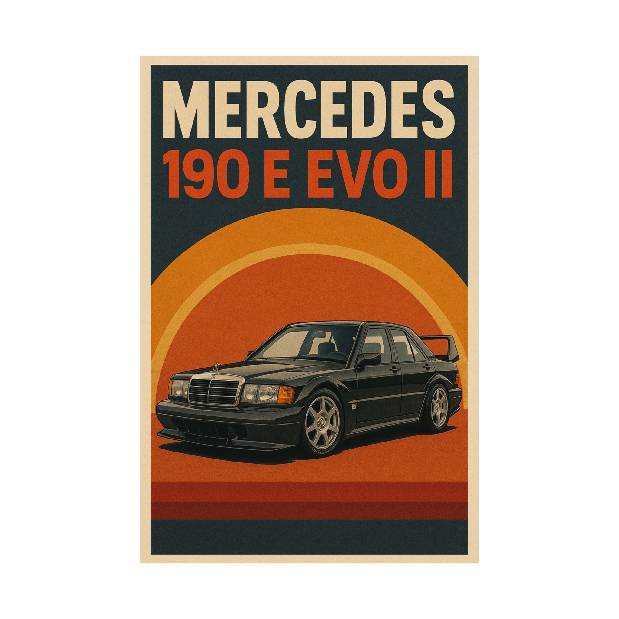 Mercedes 190E Evo II Matte Poster — Vintage Racing Car Wall Art