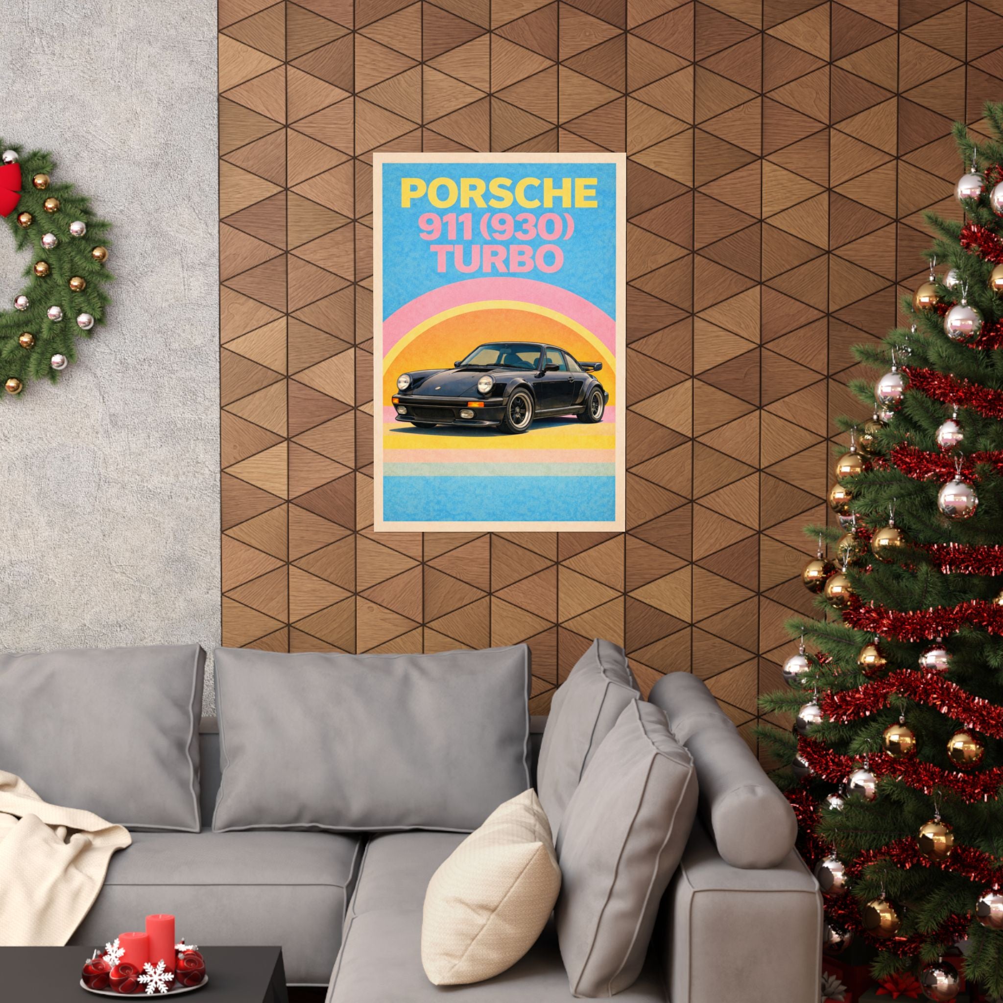 Copy of Porsche 930 Turbo Vintage Style Poster — Matte Vertical Car Print