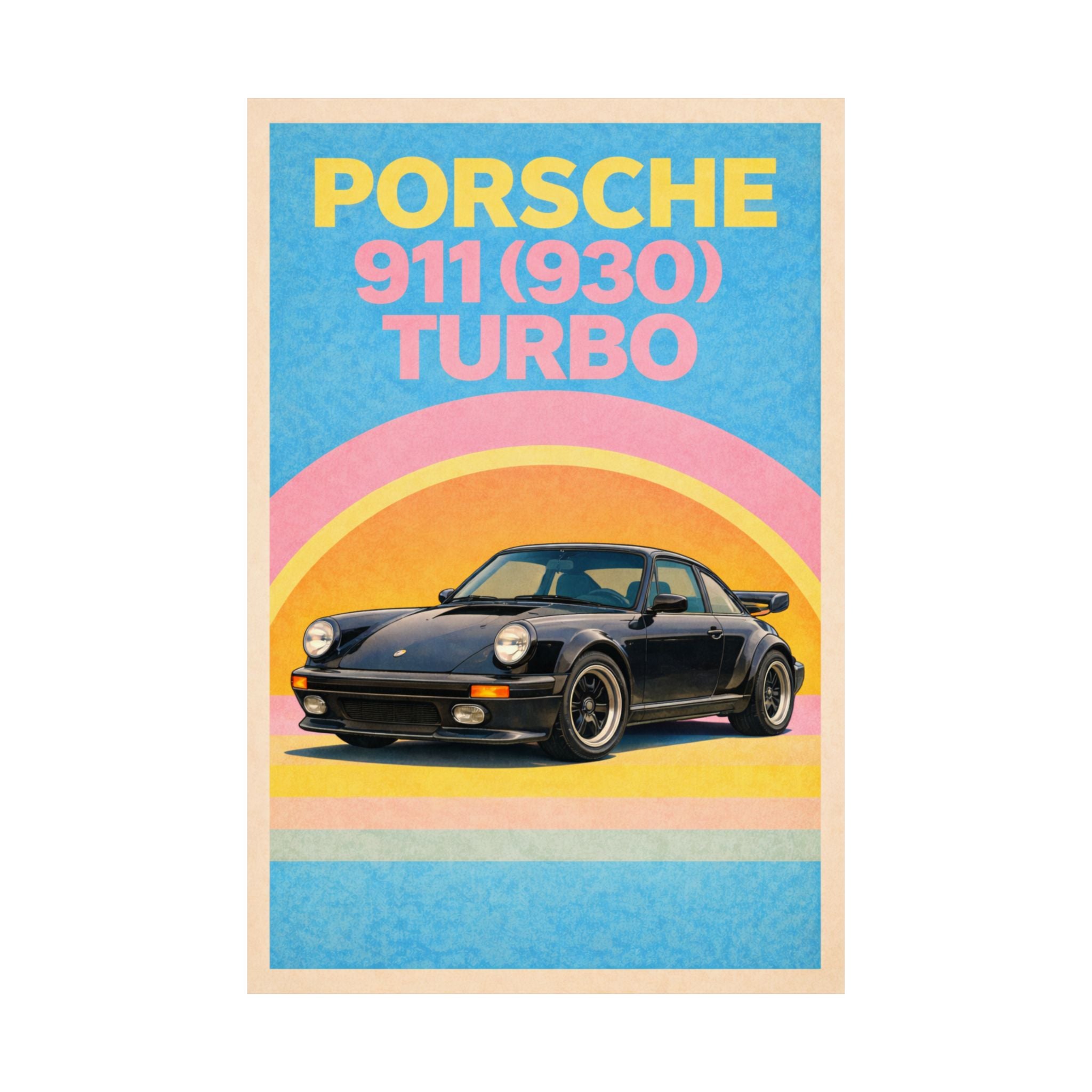 Copy of Porsche 930 Turbo Vintage Style Poster — Matte Vertical Car Print