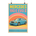 Mercedes 190E Evo II Vintage Style Car Matte Vertical Poster