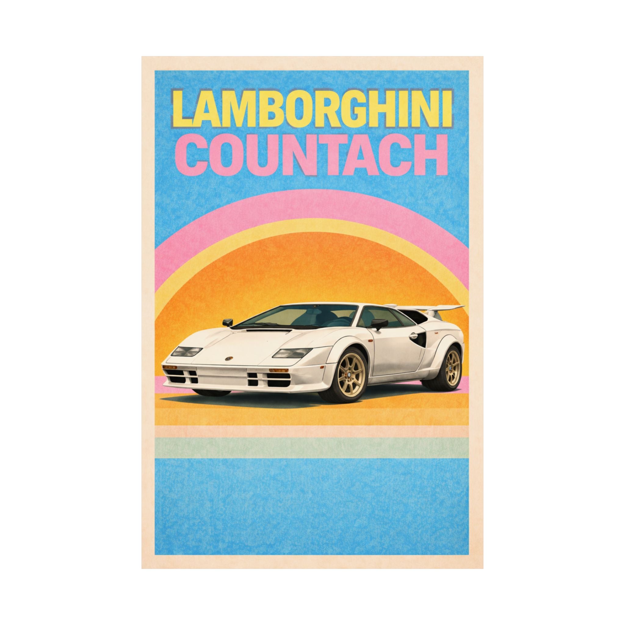 Lamborghini Countach Vintage Style Matte Vertical Poster