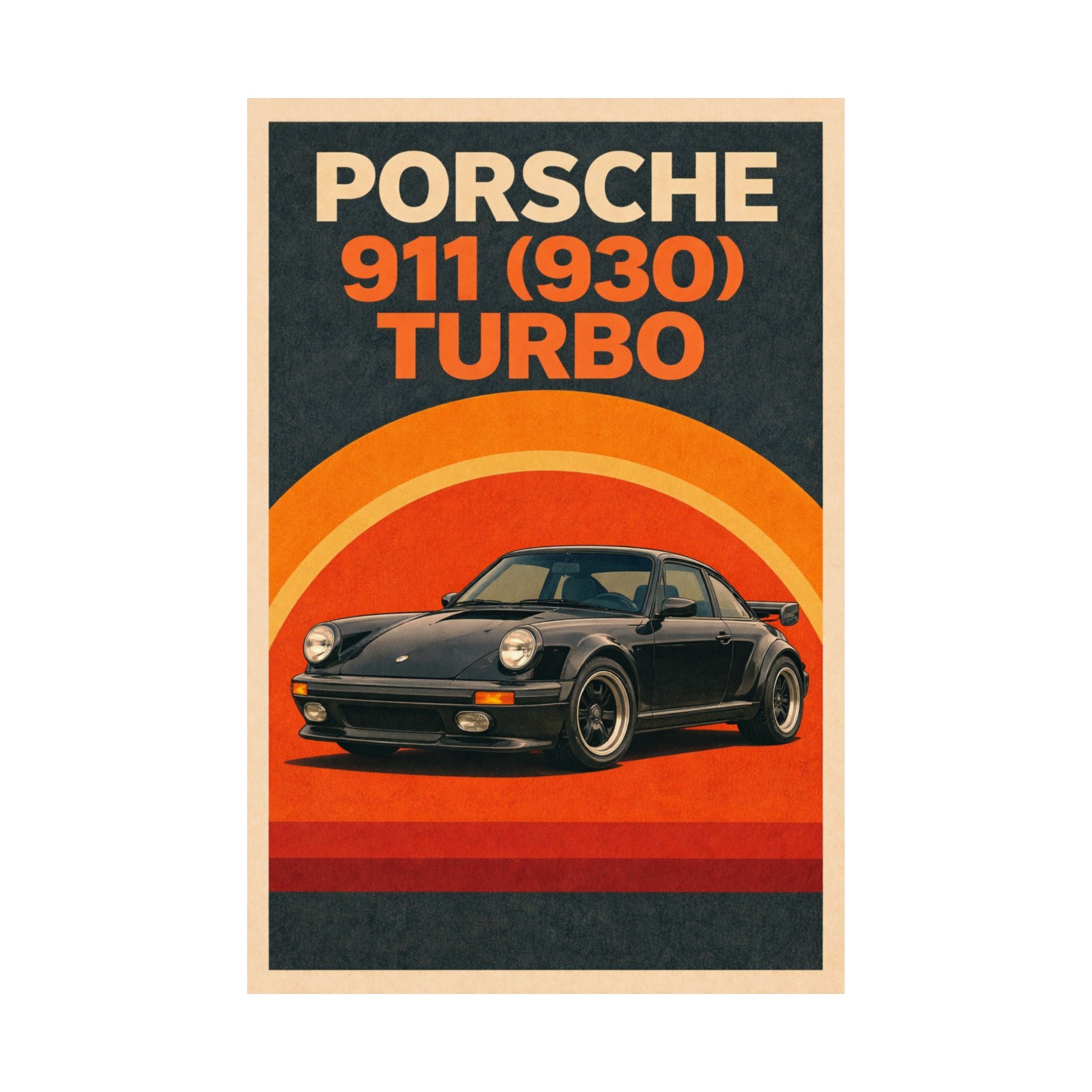 Porsche 930 Turbo Vintage Style Poster — Matte Vertical Car Print