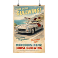 Mercedes 300SL Gullwing Matte Vertical Poster — Vintage Advertising Art