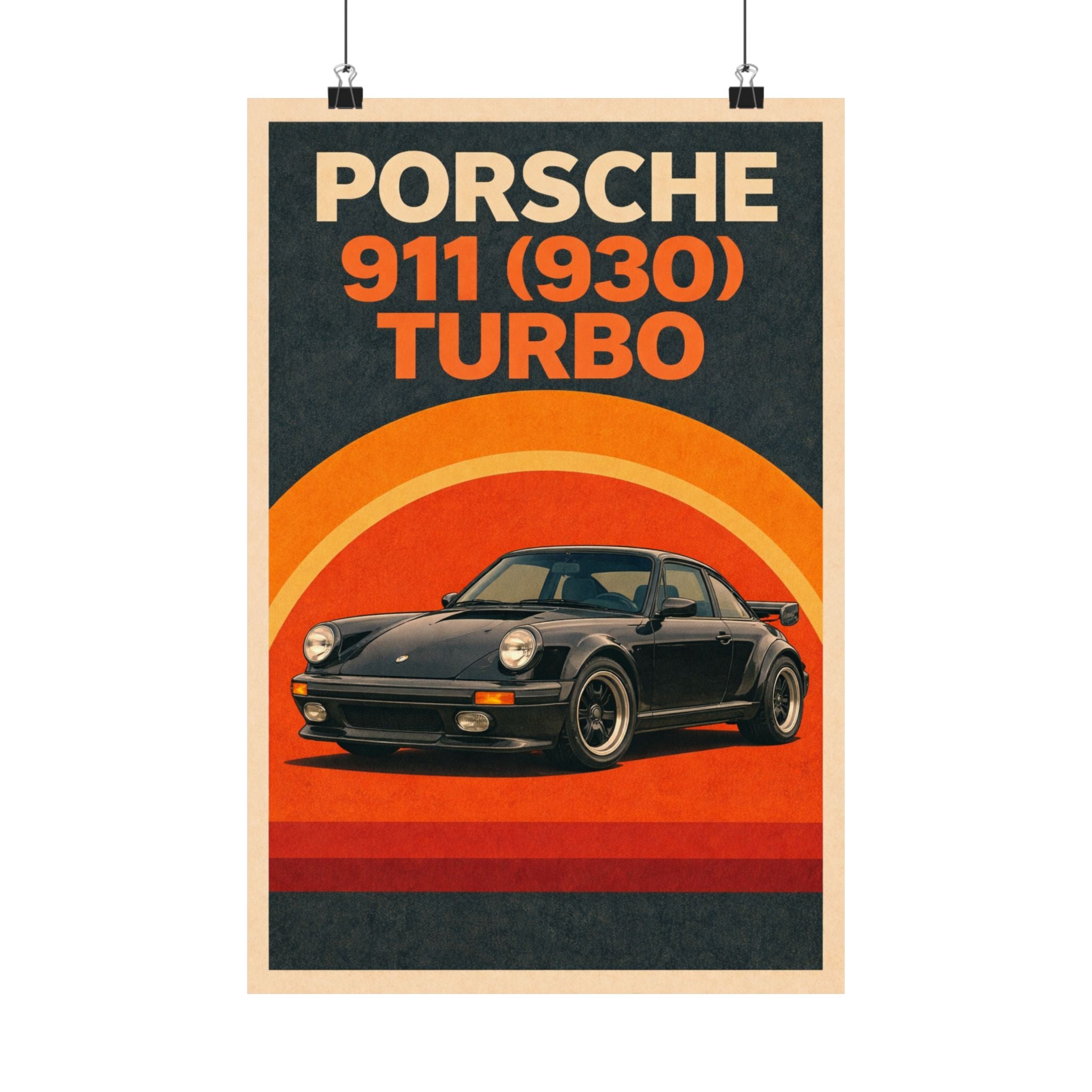 Porsche 930 Turbo Vintage Style Poster — Matte Vertical Car Print