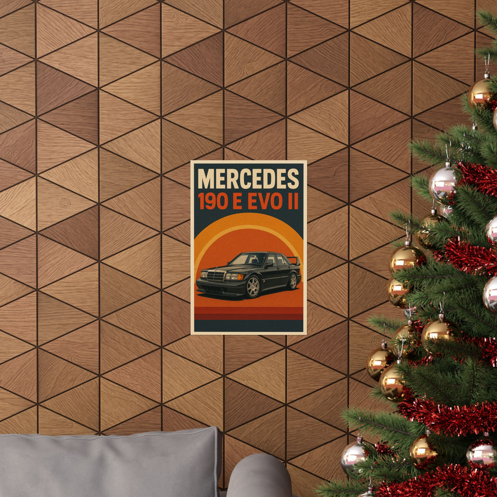 Mercedes 190E Evo II Matte Poster — Vintage Racing Car Wall Art