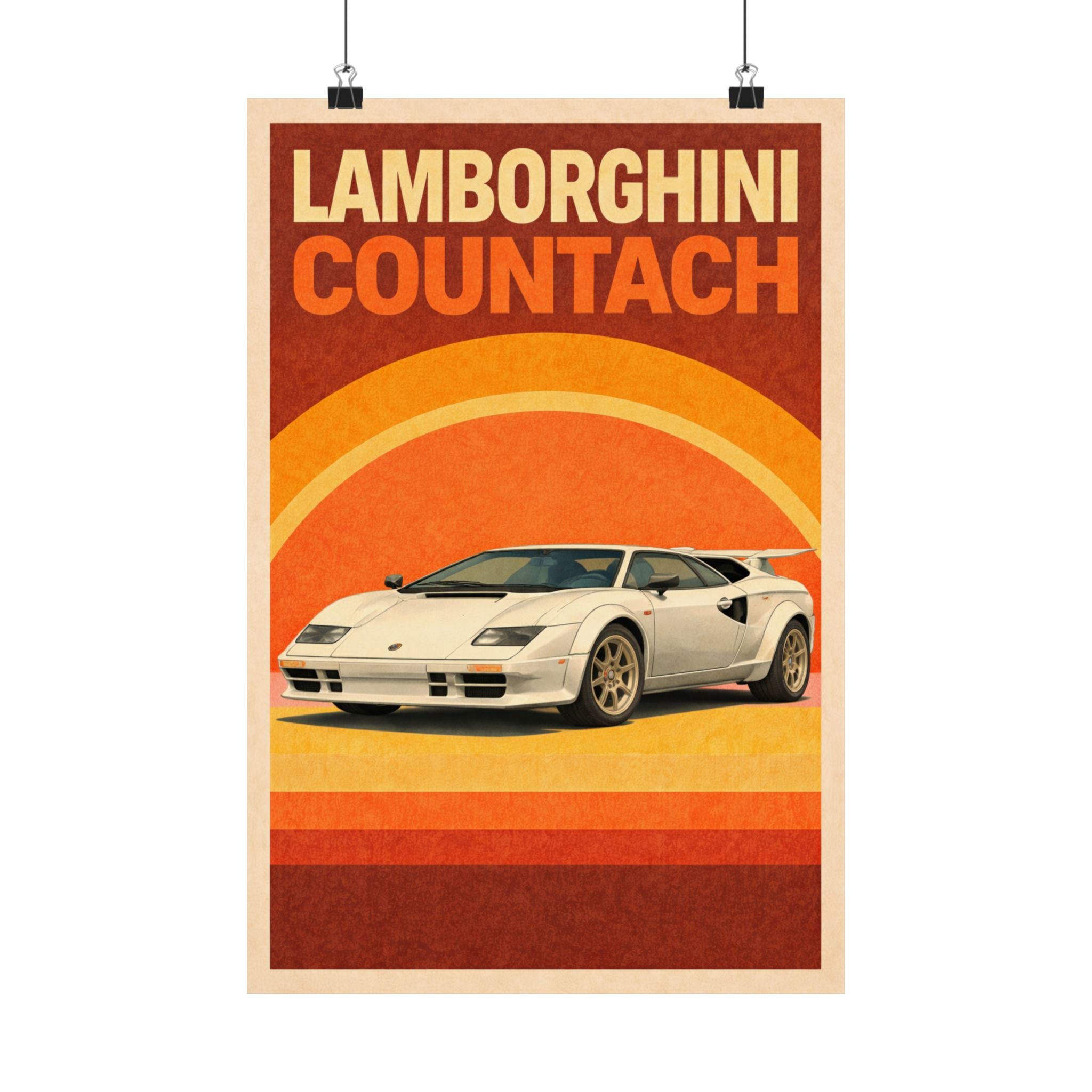 Lamborghini Countach Vintage Style Matte Vertical Poster
