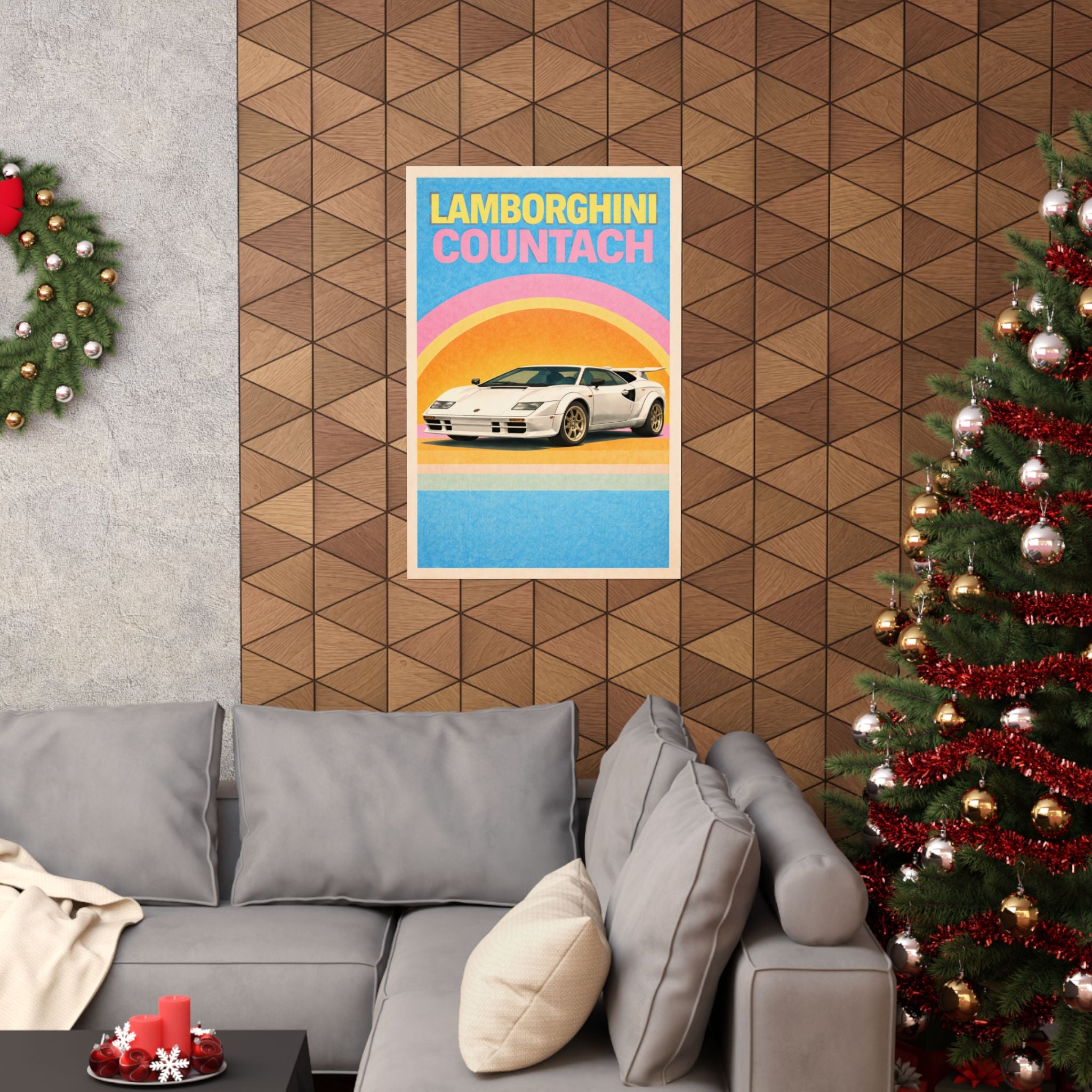 Lamborghini Countach Vintage Style Matte Vertical Poster
