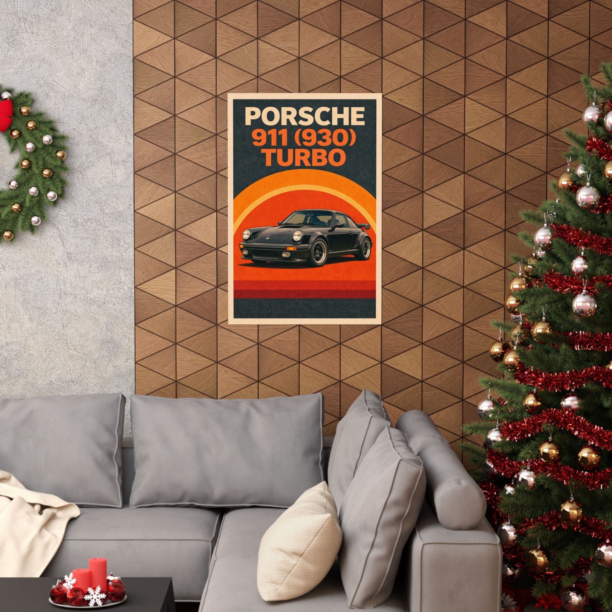 Porsche 930 Turbo Vintage Style Poster — Matte Vertical Car Print