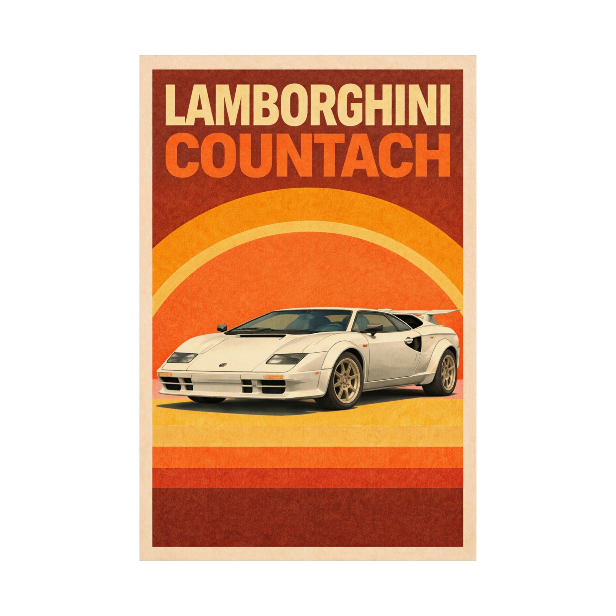 Lamborghini Countach Vintage Style Matte Vertical Poster