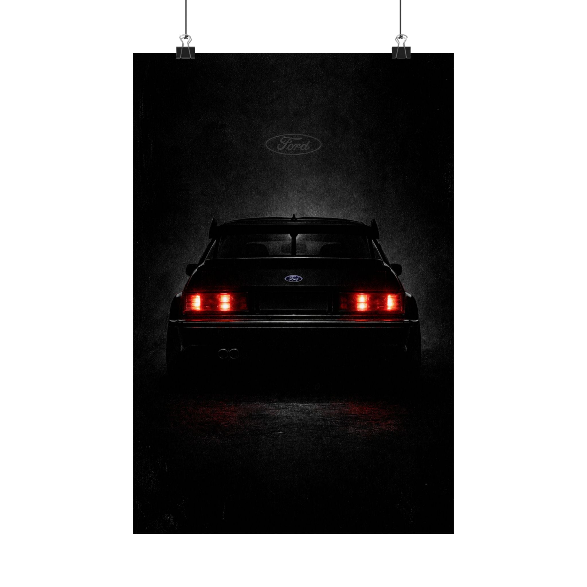 Brutalist Ford Sierra Cosworth Poster — Matte Vertical Car Art